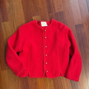 Vintage Tally Ho Vibrant Red 100% Wool Sweater